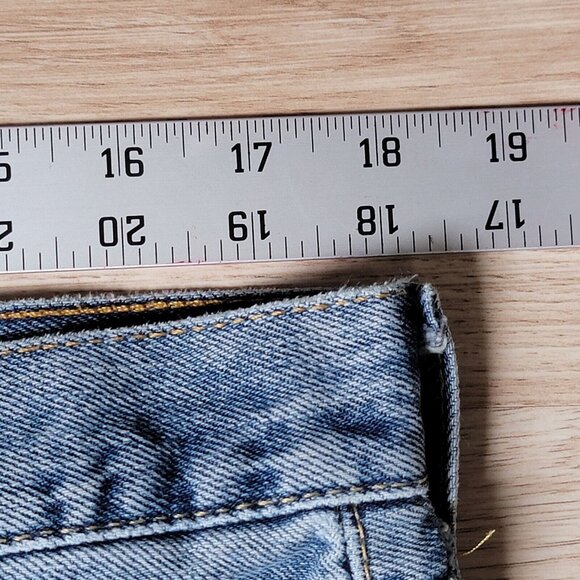 Levis 505 Straight Jeans 36 x 29.5 Mens Denim Light Blue Whiskering Blue 36 x 30 - Picture 16 of 16